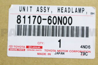 Toyota 8117060N00 UNIT ASSY HEADLAMP