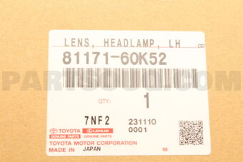Toyota 8117160K52 LENS HEADLAMP LH