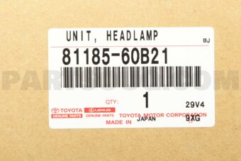 Toyota 8118560B21 UNIT ASSY, HEADLAMP, LH