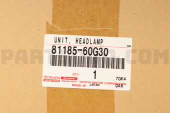 Toyota 8118560G30 UNIT ASSY, HEADLAMP, LH