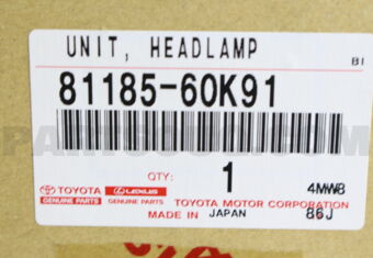 Toyota 8118560K91 LEX-UNIT HEADLAMP