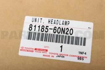 Toyota 8118560N20 UNIT, HEADLAMP