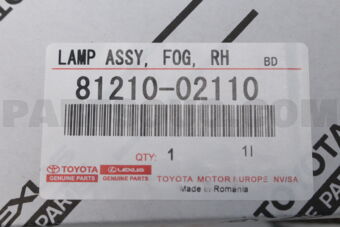 Toyota 8121002110 LAMP ASSY, FOG, RH