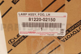Toyota 8122002150 LAMP ASSY FOG LH