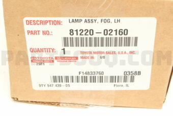 Toyota 8122002160 LAMP ASSY, FOG, LH
