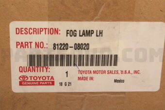 Toyota 8122008020 LAMP ASSY, FOG, LH
