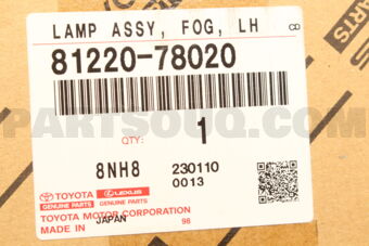 Toyota 8122078020 LAMP ASSY FOG LH