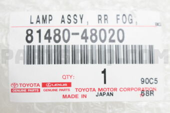 Toyota 8148048020 LAMP ASSY, REAR FOG, RH