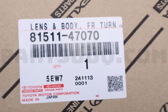 Toyota 8151147070 LENS, FRONT TURN SIGNAL LAMP, RH