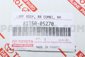 Toyota 8155005270 LAMP ASSY, REAR COMBINATION, RH