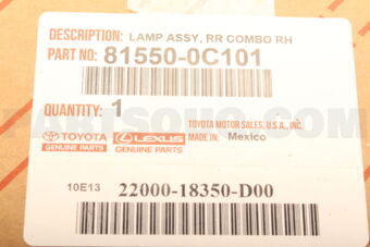 Toyota 815500C101 LAMP ASSY, RR