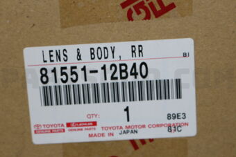 Toyota 8155112B40 LENS & BODY, REAR COMBINATION LAMP, RH
