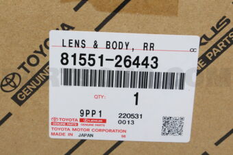 Toyota 8155126443 LENS & BODY RR