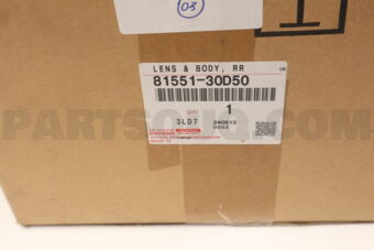 Toyota 8155130D50 LENS & BODY RR