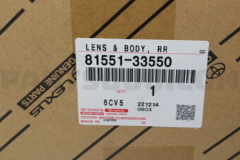 Toyota 8155133550 LENS & BODY, REAR COMBINATION LAMP, RH