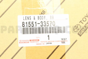 Toyota 8155133570 LENS & BODY, REAR COMBINATION LAMP, RH