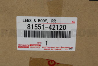 Toyota 8155142120 LENS, REAR COMBINATION LAMP, RH