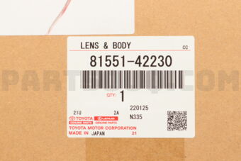 Toyota 8155142230 LENS & BODY RR