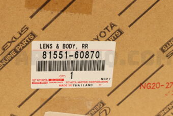 Toyota 8155160870 LENS & BODY, REAR COMBINATION LAMP, RH