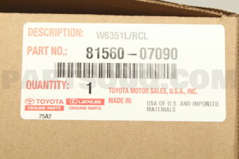 Toyota 8156007090 LAMP ASSY RR