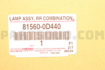 Toyota 815600D440 LAMP ASSY, REAR COMBINATION, LH