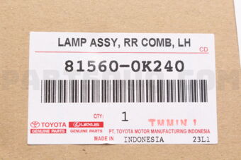 Toyota 815600K240 LAMP ASSY, RR
