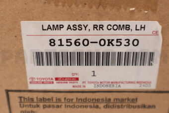 Toyota 815600K530 LAMP ASSY RR COMBIN
