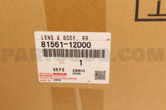 Toyota 8156112D00 LENS & BODY, RR