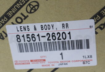 Toyota 8156126201 LENS & BODY RR
