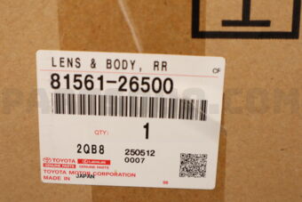 Toyota 8156126500 LENS &amp; BODY RR