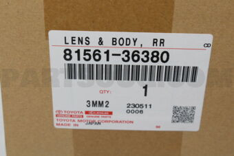 Toyota 8156136380 LENS & BODY, RR