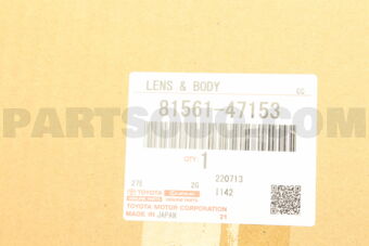 Toyota 8156147153 LENS & BODY, RR