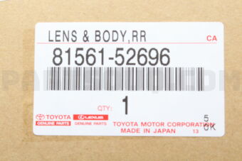 Toyota 8156152696 LENS & BODY RR