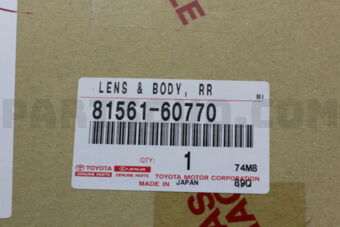 Toyota 8156160770 LENS & BODY, REAR COMBINATION LAMP, LH