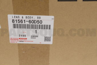 Toyota 8156160D50 LENS & BODY RR
