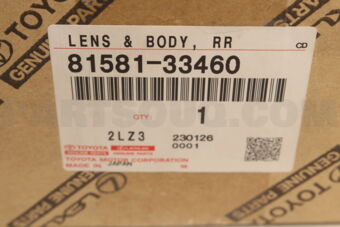 Toyota 8158133460 LENS & BODY RR