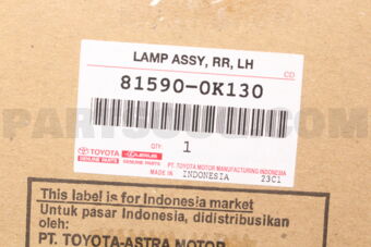 Toyota 815900K130 LAMP ASSY RR LH