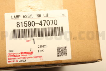 Toyota 8159047070 LAMP ASSY, RR, LH