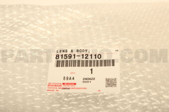 Toyota 8159112110 LENS, REAR LAMP, LH