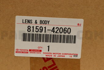 Toyota 8159142060 LENS & BODY RR