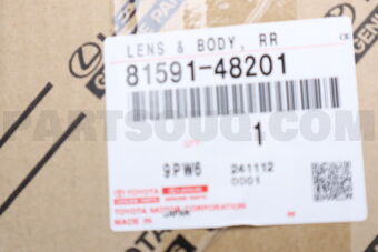 Toyota 8159148201 LENS & BODY, RR
