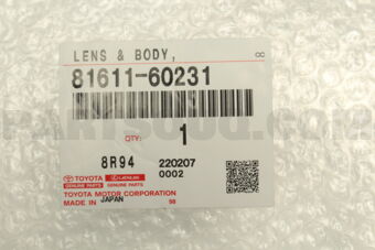 Toyota 8161160231 LENS & BODY, CLEARANCE LAMP, RH