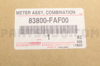 Toyota 83800FAF00 METER ASSY, COMBINATION