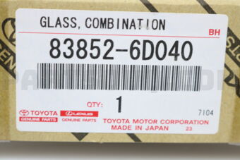 Toyota 838526D040 GLASS, SPEEDOMETER