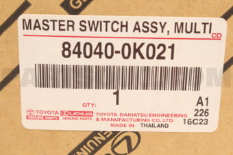 Toyota 840400K021 MASTER SWITCH ASSY