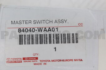 Toyota 84040WAA01 MASTER SWITCH ASSY