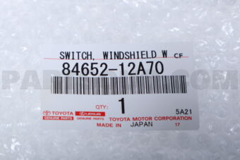 Toyota 8465212A70 SWITCH, WINDSHIELD