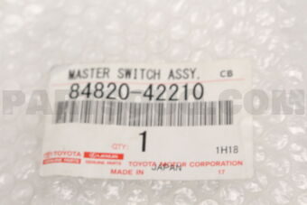 Toyota 8482042210 MASTER SWITCH ASSY, POWER WINDOW REGULATOR