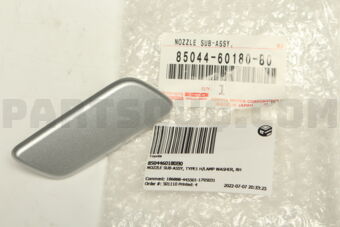 Toyota 8504460180B0 NOZZLE SUB-ASSY, TYPE1 H/LAMP WASHER, RH