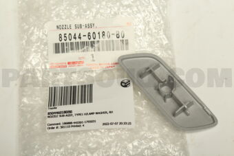 Toyota 8504460180B0 NOZZLE SUB-ASSY, TYPE1 H/LAMP WASHER, RH